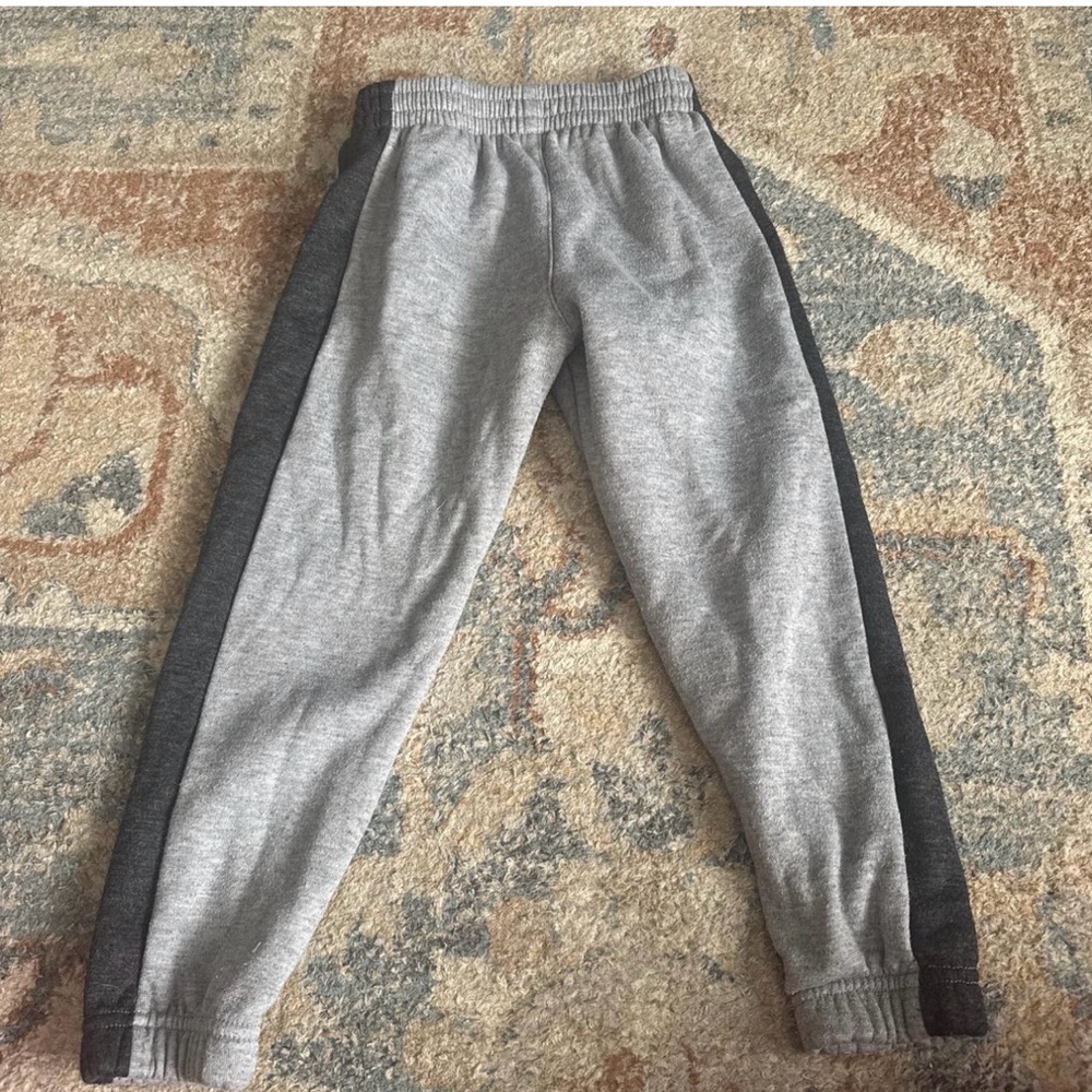 Reebok Kids Gray Joggers with Black Stripes